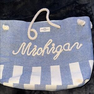 Robin Ruth Michigan Blue and White Tote